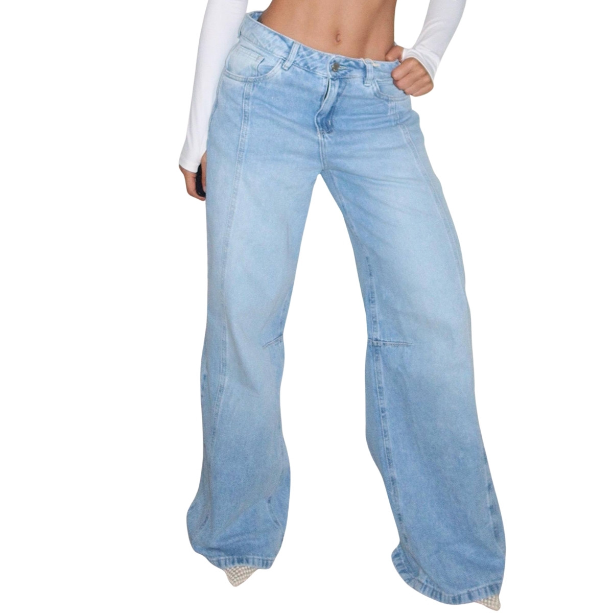 pantalón wide leg barrel jeans color azul mujer de uso diario en Cajicá Cundinamarca Colombia. compra en onlineshoppingcenterg con envió rápido y pago contraentrega